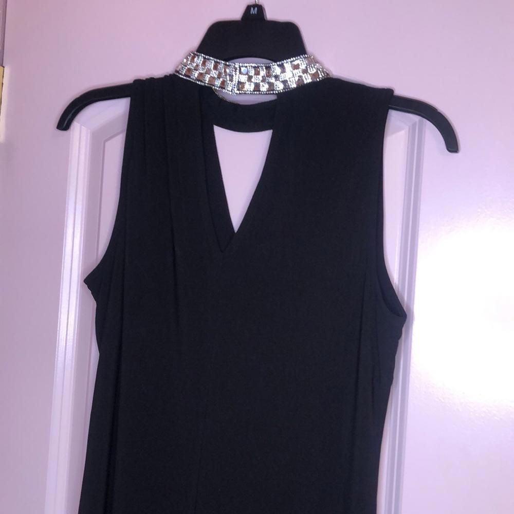Dress Barn Illusion Jewel Necklace Black Sleeveless Cocktail Dress (NWT)